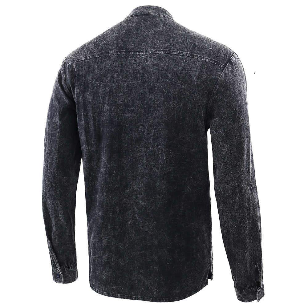 Copy of 2021 Men Gothic Retro T Shirt Lace-up V-neck Denim Long Sleeve Tee Shirt Loose Tops