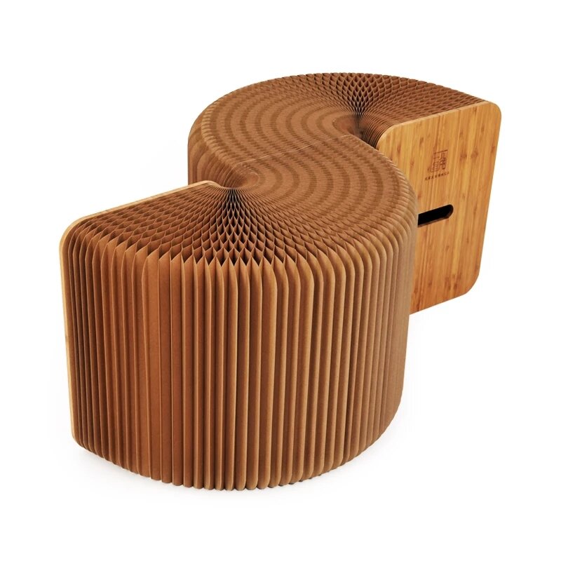 Creative Kraft Paper Folding Stool Bench Paper Furniture