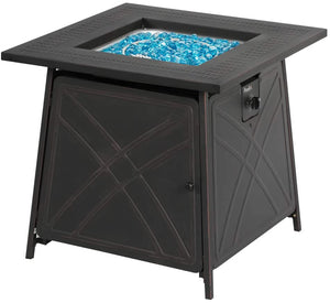 50,000 BTU Square Outdoor Propane Fire Pit Table