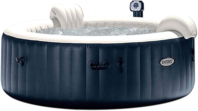 Inflatable portable round hot tub