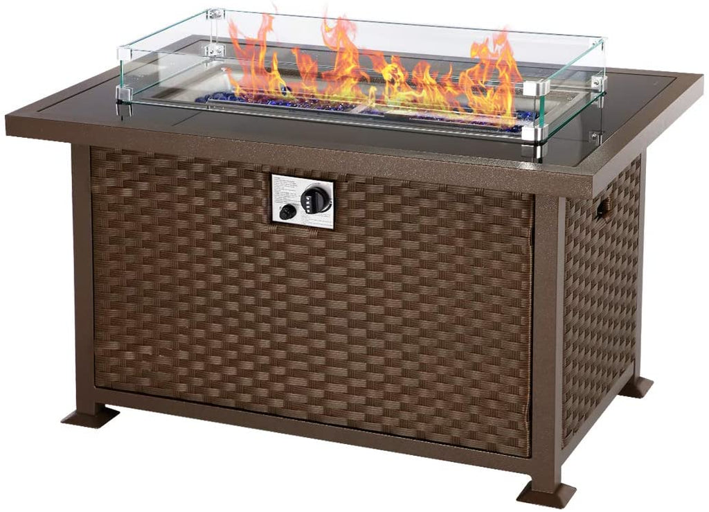 50,000 BTU Auto-Ignition Outdoor Propane Gas Fire Pit Table