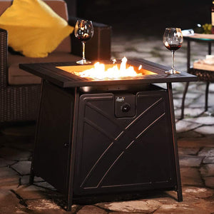 50,000 BTU Square Outdoor Propane Fire Pit Table