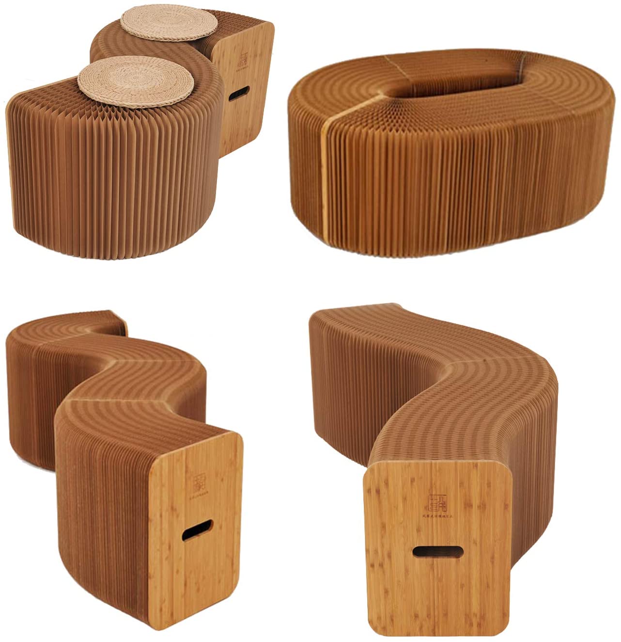 Folding Paper Stool Sofa Chair Kraft Paper Relaxing Foot Stool