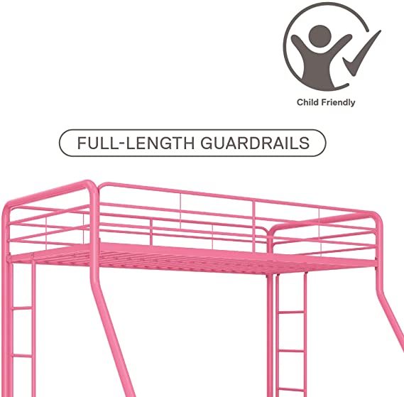 Twin-Over-Full Bunk Bed(Pink)