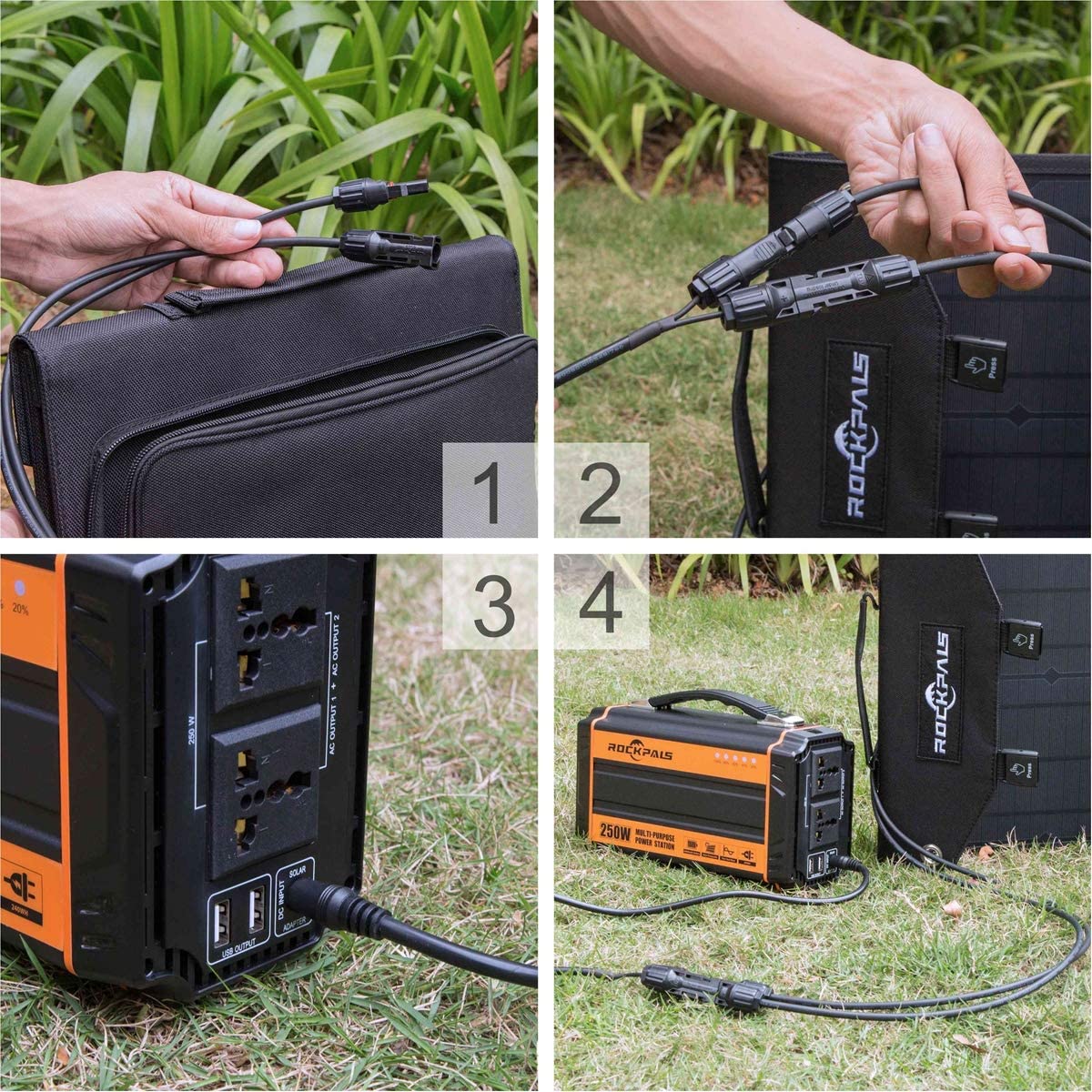 Foldable Solar Charger With 250-Watt Solar Generator