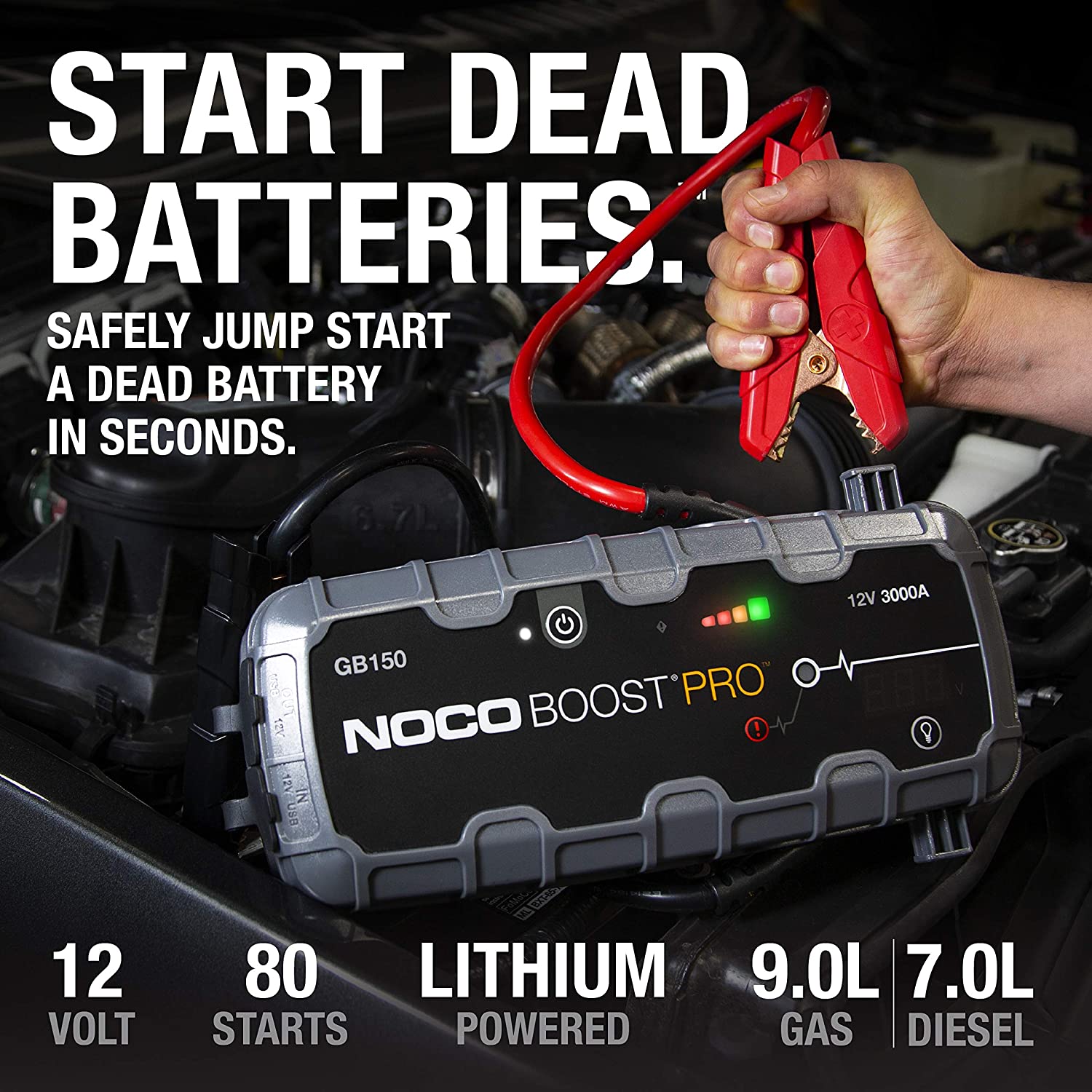 3000A 12V Portable Lithium Jump Starter