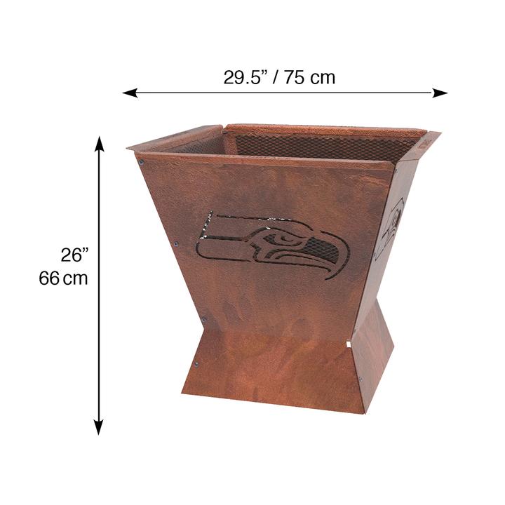 Seattle Seahawks Badlands 29.5 in. Square Fire Pit