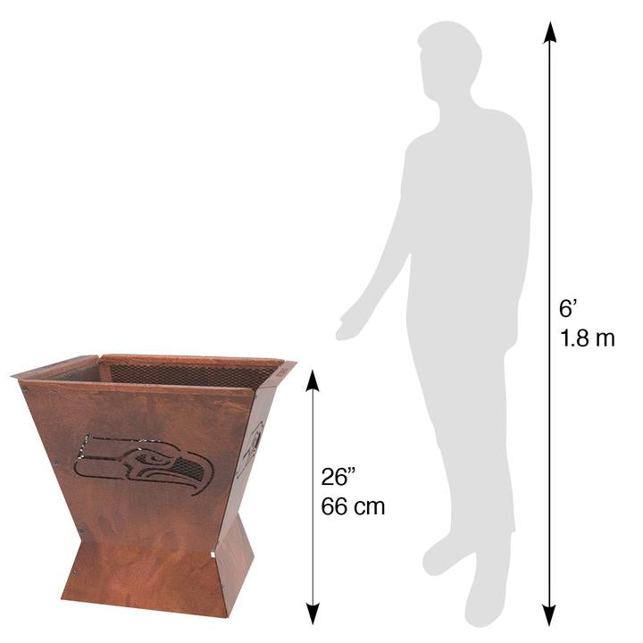 Seattle Seahawks Badlands 29.5 in. Square Fire Pit