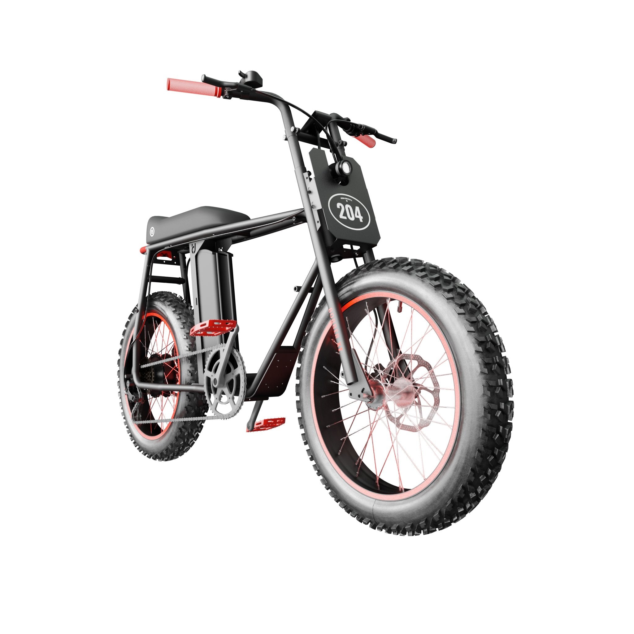 UNI Bobber LT Electric Bike Black Red with 250W and 20x4inch fat wheels