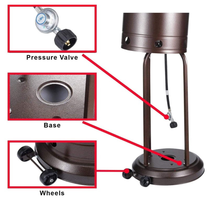 Patio Heater - Propane Outdoor Heater 48000BTU