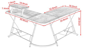 L-Shaped Desk 50.8" Computer Corner Desk