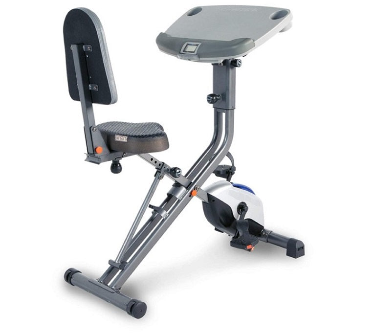 Adjustable Desk Folding Exercise Bike with Pulse