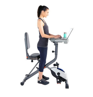 Adjustable Desk Folding Exercise Bike with Pulse