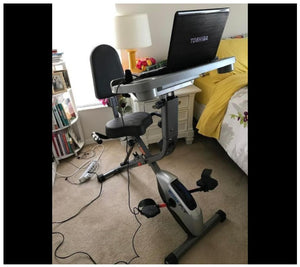 Adjustable Desk Folding Exercise Bike with Pulse