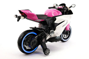 Moderno Kids Street Racer 12V Electric Kids Ride-On Motorcycle | Pink