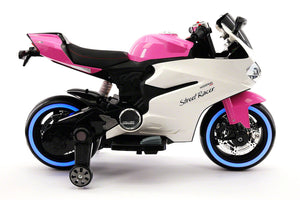 Moderno Kids Street Racer 12V Electric Kids Ride-On Motorcycle | Pink