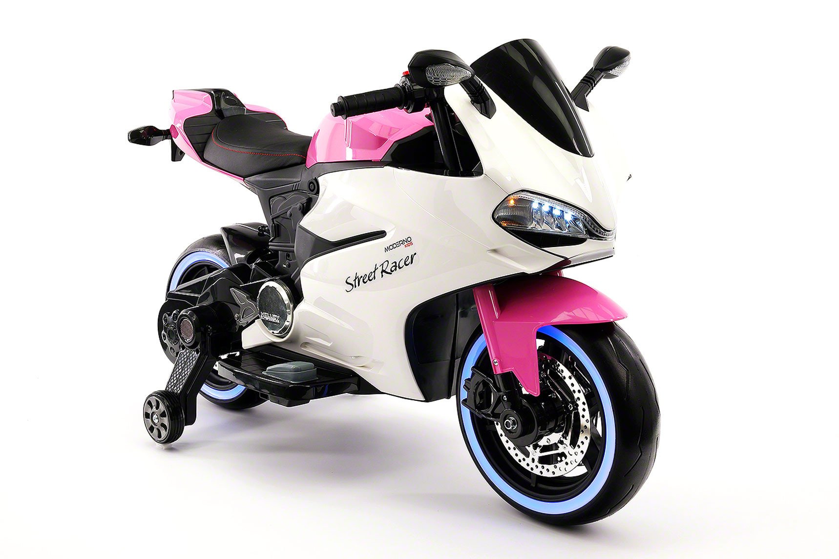 Moderno Kids Street Racer 12V Electric Kids Ride-On Motorcycle | Pink