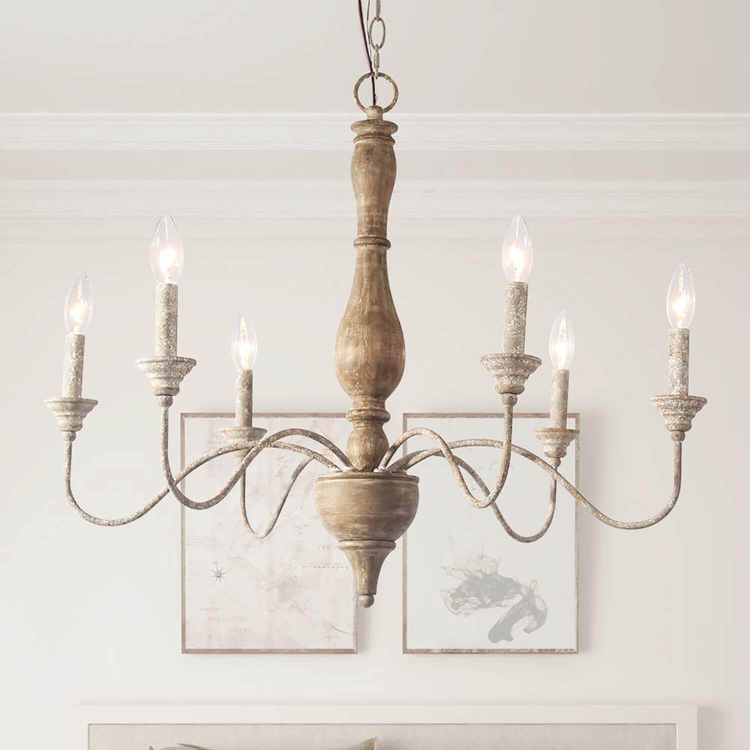 LNC French Country Chandelier 6-Light