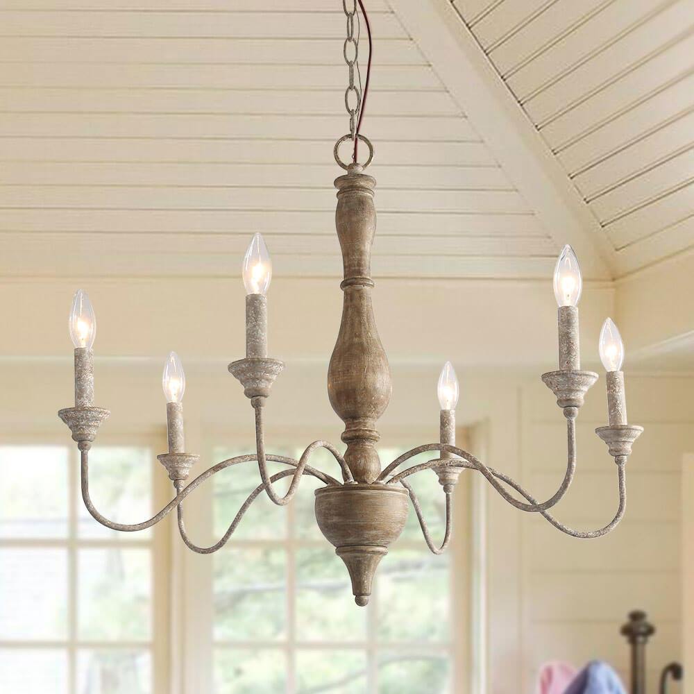 LNC French Country Chandelier Shabby Chic Candle Style