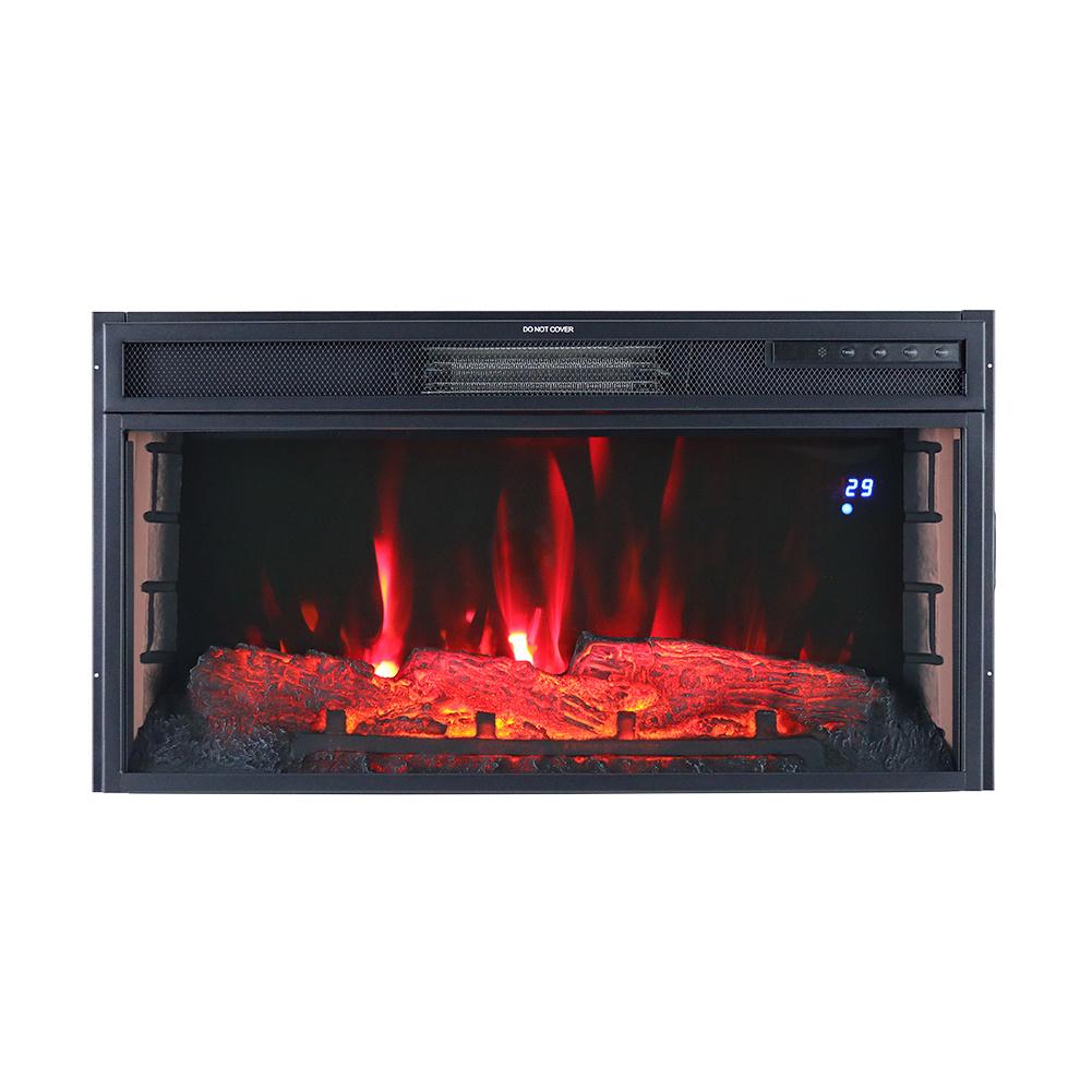 Electric Digital 7Flame LED Fireplace Wall Inset Fire Heater Stove w/Remote Wifi