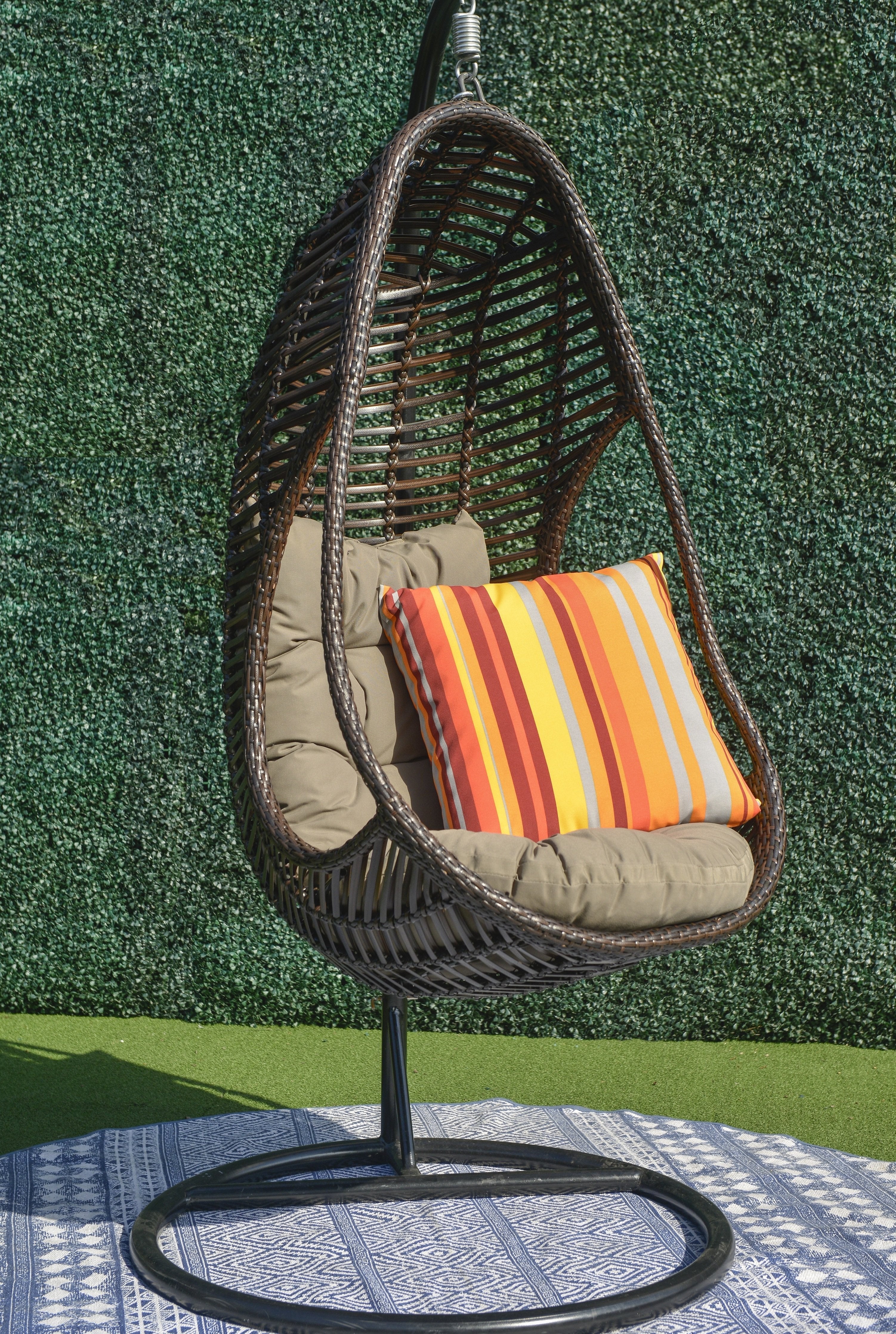 Canna Premium PE® Wicker Hanging Egg Chair HANGING EGG Nest - OSMEN OUTDOOR FURNITURE-Sydney Metro Free Delivery