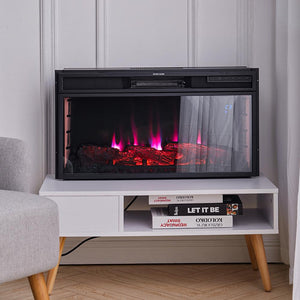 Electric Digital 7Flame LED Fireplace Wall Inset Fire Heater Stove w/Remote Wifi