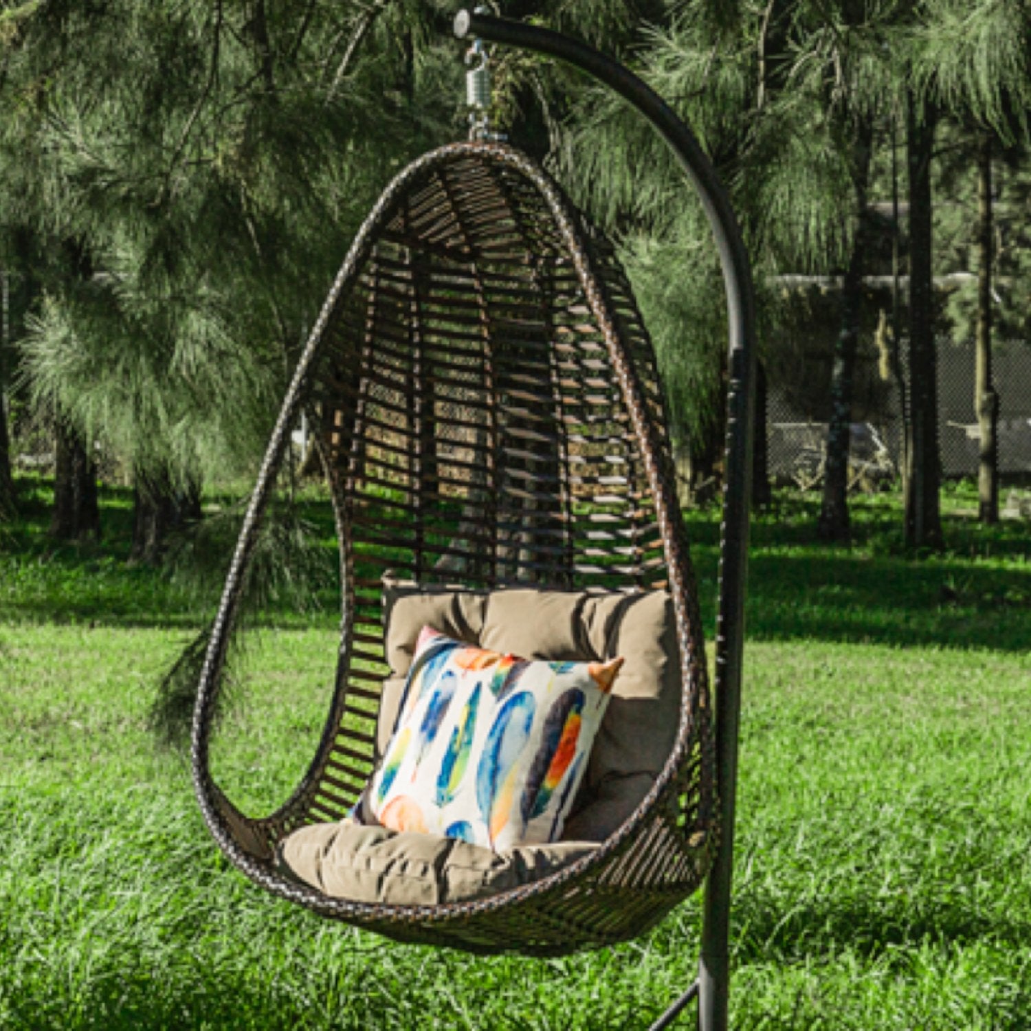 Canna Premium PE® Wicker Hanging Egg Chair HANGING EGG Nest - OSMEN OUTDOOR FURNITURE-Sydney Metro Free Delivery